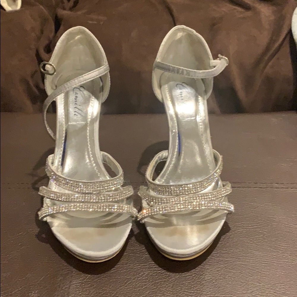 Silver Camille heels